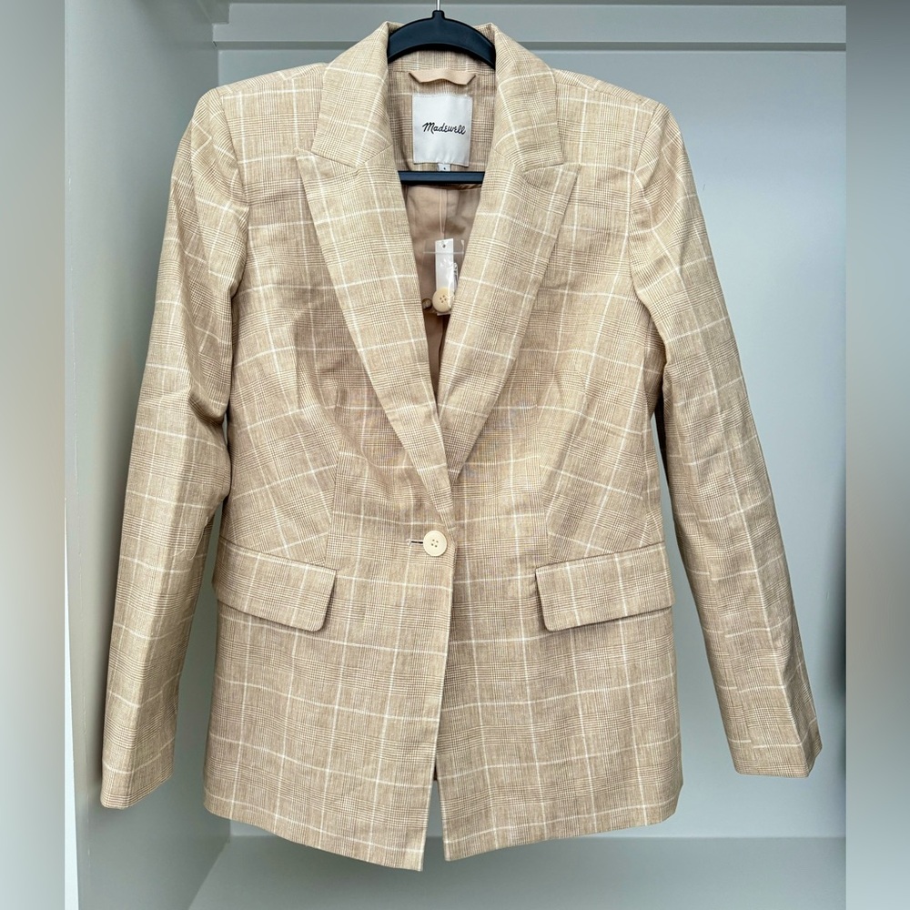 Madewell The Slim Blazer Plaid Sz. 4 NWT